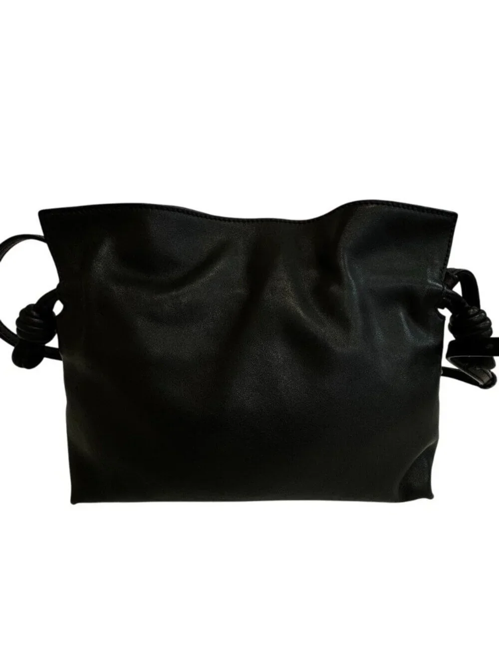 Loewe Flamenco Anagram Leather Black 2-Way Clutch Shoulder Bag Pouch